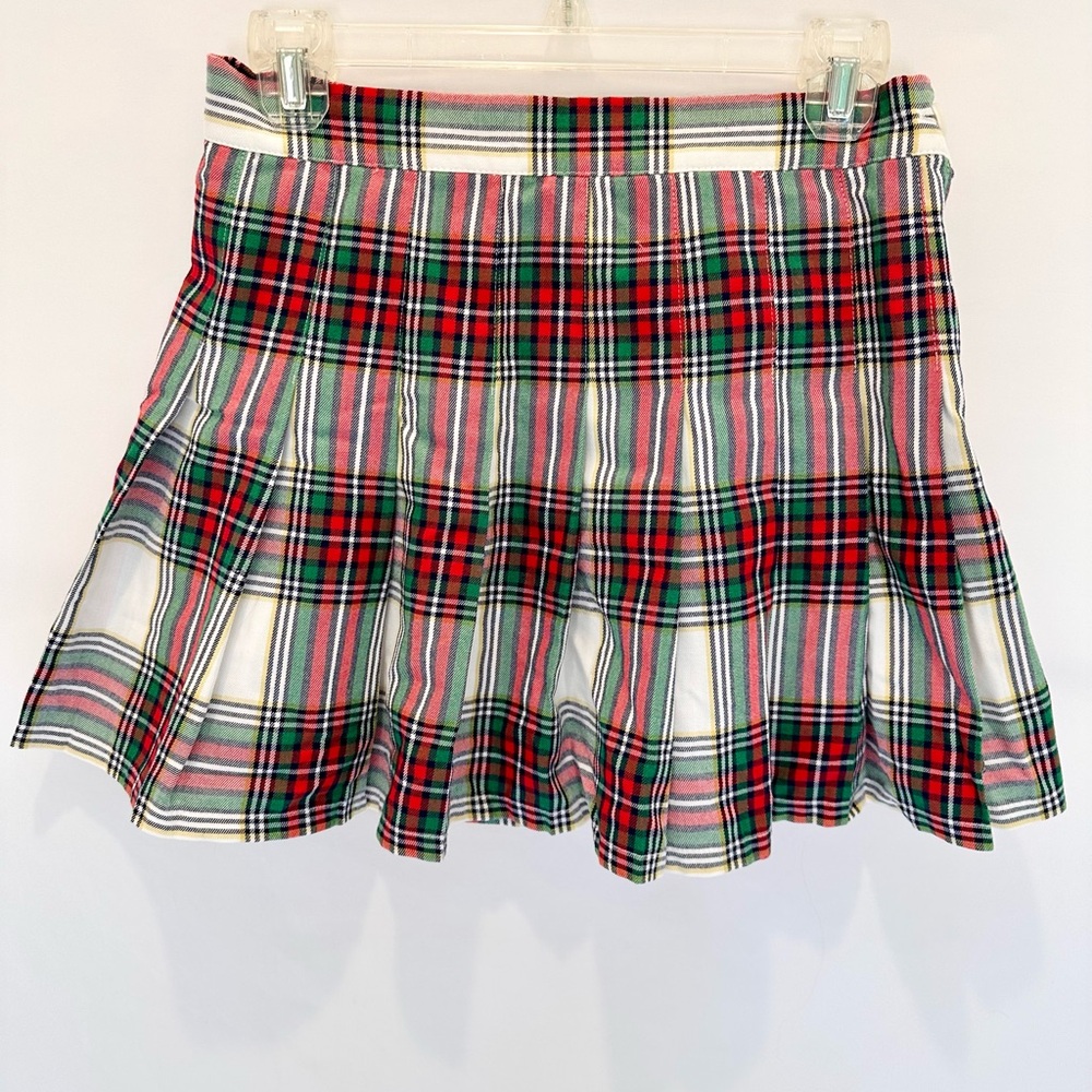Aerie Red and Green Plaid Mini Skirt